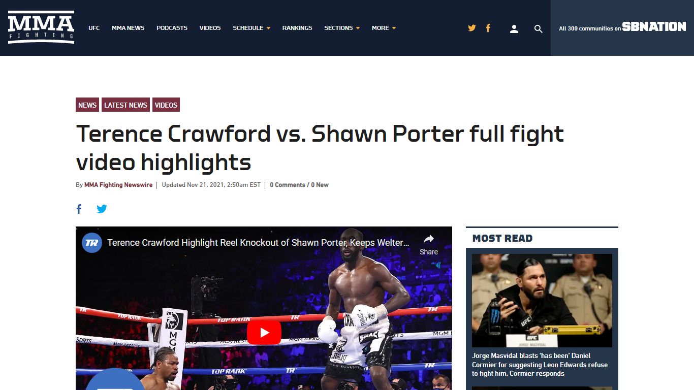 Terence Crawford vs. Shawn Porter full fight video highlights